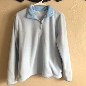 Blue half-zip crewneck